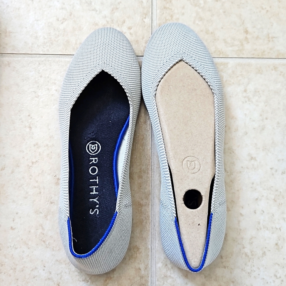 Rothy's Flax Birdseye Flats Rounded Toe 8.5